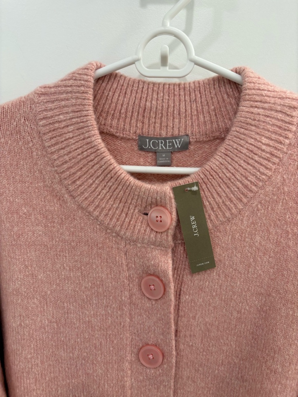 J.Crew Dusty Rose Oversized Milano Stitch Wool Alpaca Blend Cardigan Size Medium - Picture 9 of 16